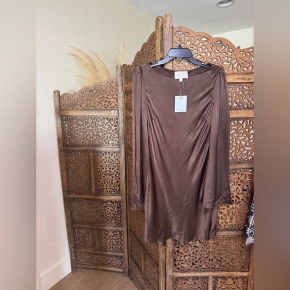 NEW NWT Stone Cold Fox REVOLVE Basier Mini Dress in Coffee Brown - Picture 3 of 6